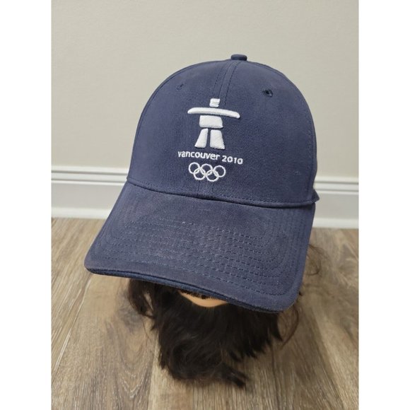 Vancouver M/L Embroidered 2010 Winter Olympic Games Navy Baseball Cap Fitted Hat - Picture 1 of 9